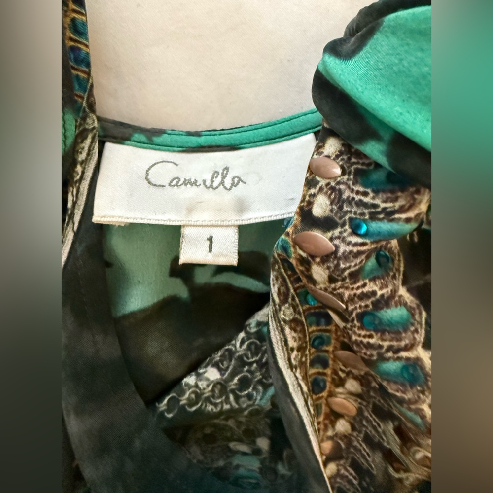 Camilla Turquoise and Black Embellished Dress - Picture 12 of 12